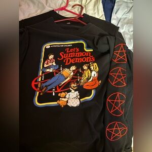 Men’s Steven Rhodes “Let’s Summon Demons” Long Sleeve Shirt Size Medium